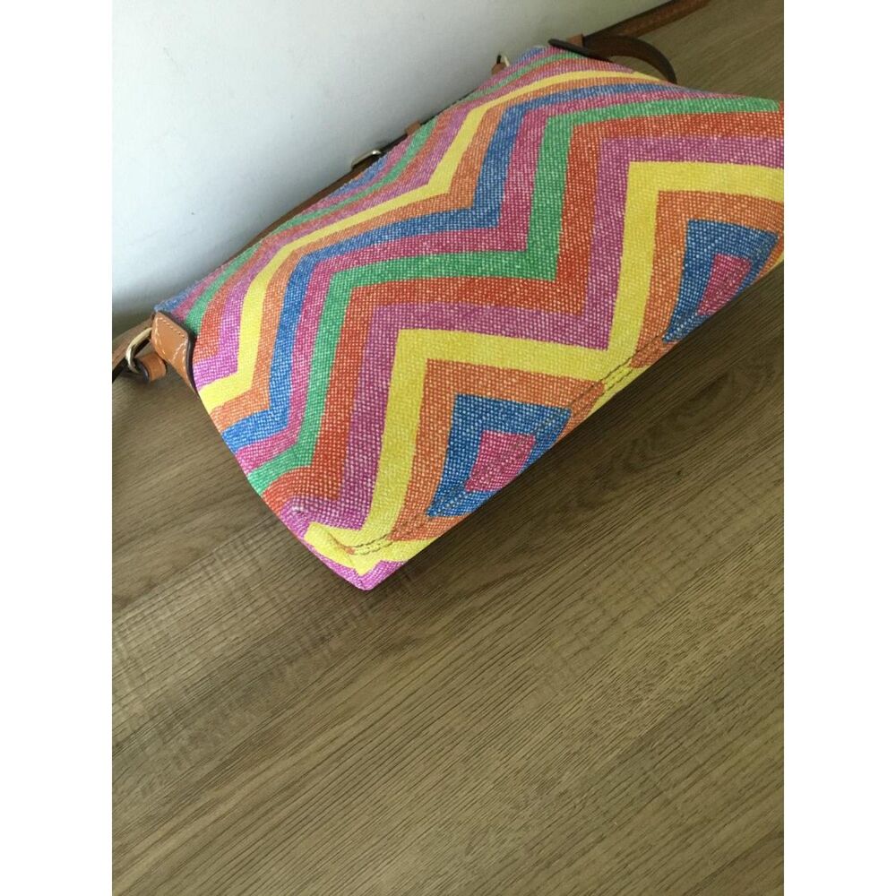 Dooney & Bourke Crossbody Bag in Rainbow Chevron Pattern w/Dustbag - Picture 6 of 10